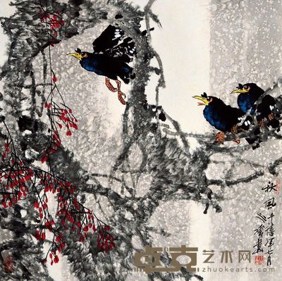 水华 秋风 68×68cm
