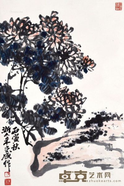 朱宣咸 菊石图 68×45cm