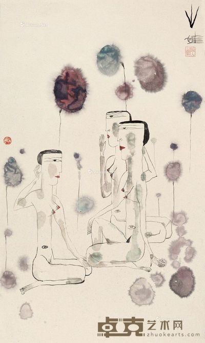 黄山 人物 82×49cm
