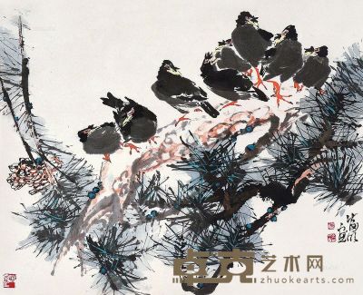 杨富明 花鸟 67×55cm