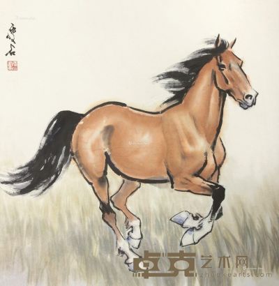 尹瘦石 奔马 68.5×66.5cm