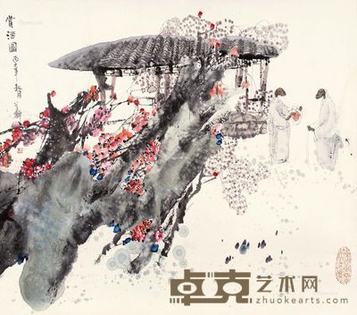 王首麟 赏酒图 67×76cm