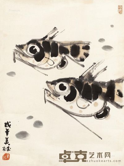 韩美林 有鱼图 72×54cm
