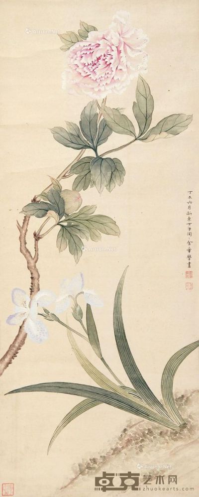 金章 花卉 84×34.5cm