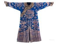 织锦蓝色龙袍