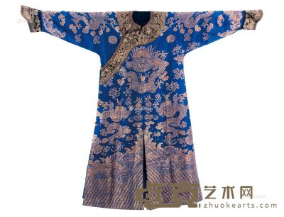 织锦蓝色龙袍 160×130cm