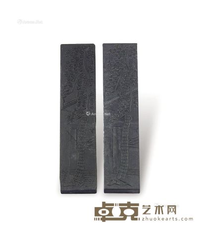 黄山松烟墨块 高11.2cm×2