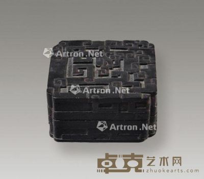寿山石雕草龙纹石盒 7.2×7.2cm