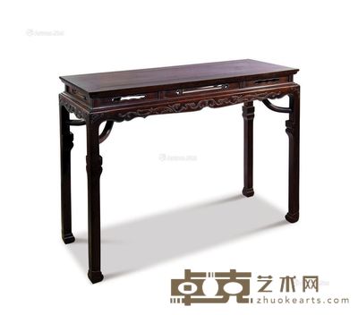 红木龙纹霸王枨平头案 100×37×82cm