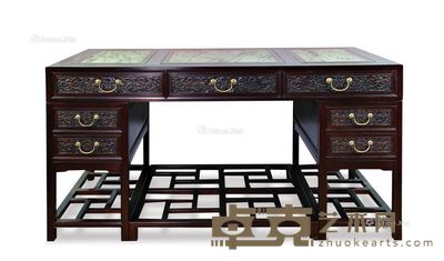 红木嵌大理石写字台 167×80×85cm