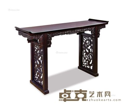 紫檀雕龙纹翘头案 129×39×83cm