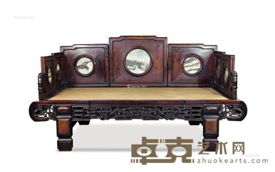 红木七屏风罗汉榻 210×115×114cm