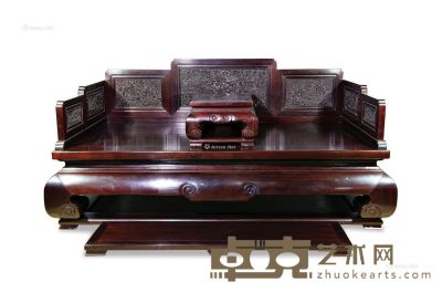 红木雕龙罗汉床 （一套） 212×112×102cm