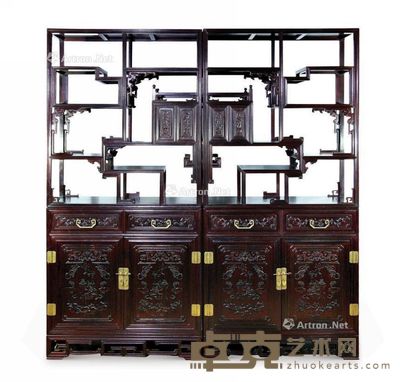 红木多宝格 (成对) 91×38×202cm×2