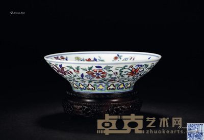清乾隆 斗彩花卉碗 6×20cm