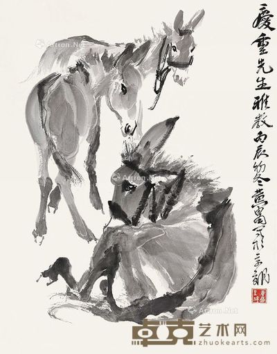 黄胄 三驴图 69×53cm