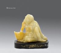 清 寿山石芙蓉雕像