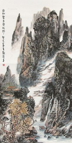 洪泽玉 山如碧玉云似沙