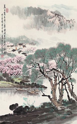郑震 四时山水