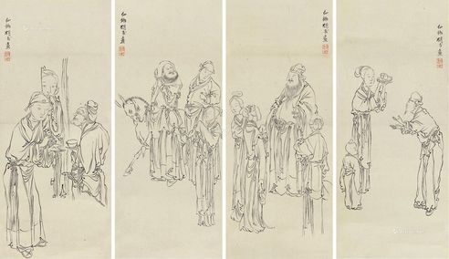 胡术 线描人物