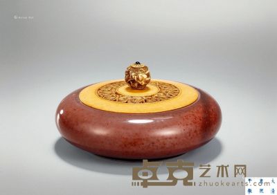 清康熙 豇豆红釉镗锣洗 直径11.6cm