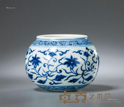 明永乐 青花缠枝花卉纹钵式洗 直径12.5cm