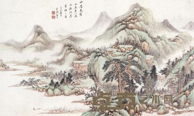 张石园 西岭春霭 28.5×47.5cm