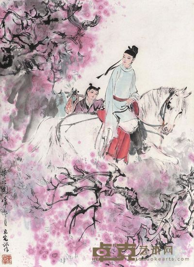 刘旦宅 采芝图 70×51cm