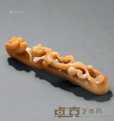 清 玛瑙螭龙纹带钩 长13.5cm