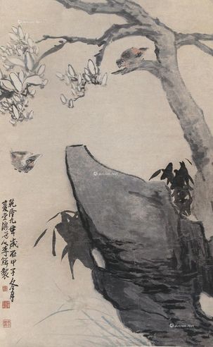 李鱓 玉兰君子图