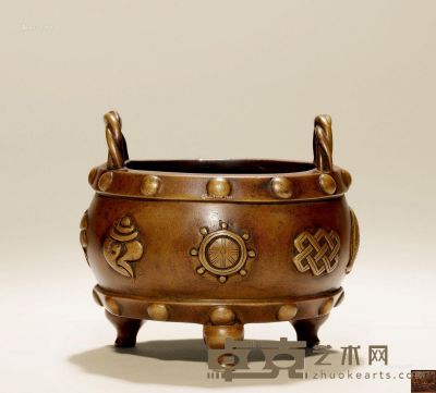 清乾隆（1736-1795） 八宝索耳炉 口径8.1cm