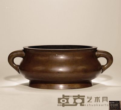 清早期 蚰龙耳炉 口径26cm