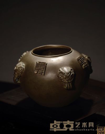 清康熙（1662-1722） 万寿无疆钵式炉 口径6.2cm