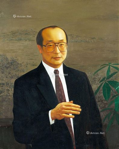 李贵君 1993 青年胡志强像 油彩画布