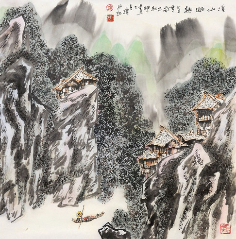 钟纪明 溪山幽趣