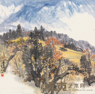 李忠纯 藏南秋色 67×66cm约4平尺