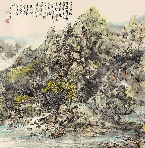 吕效书 山水