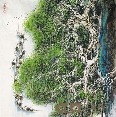 杜应强 韩江边 68×68cm