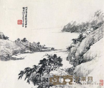 肖俊贤 山水 26×30cm