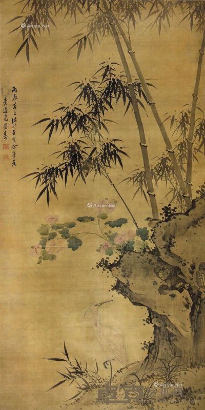 诸昇 王质 花鸟 192×96cm