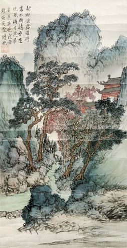 溥靖秋 山水