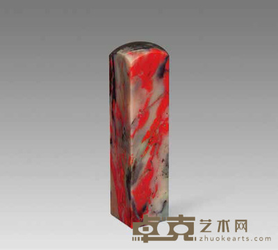 朱砂鸡血石单章 9.5×2.3×2.3 cm