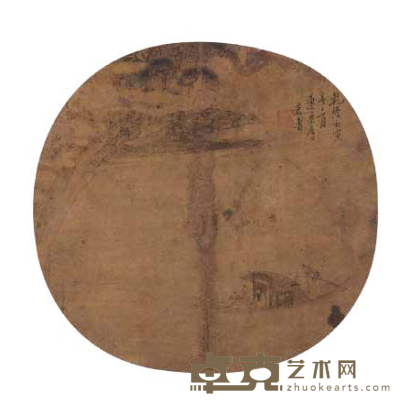 潘恭寿 泛舟图 直径21.5cm