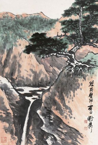 谢稚柳 松山鸣泉