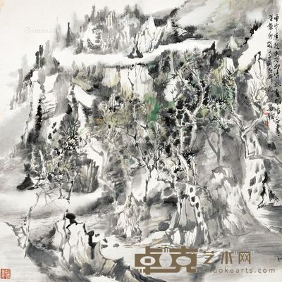 石纲 山水 69×69cm