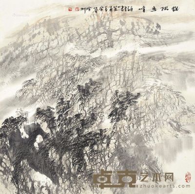 胡宝利 飘阳秀峰 68×68cm
