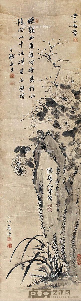 李鱓 花卉 145×38cm