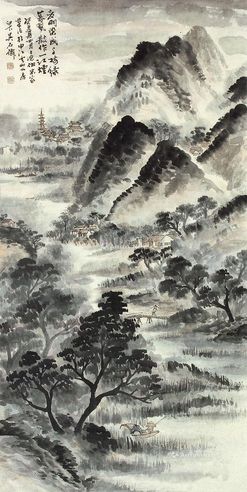 吴石僊 山水