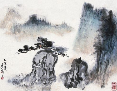 郑乃珖 青山放牧图