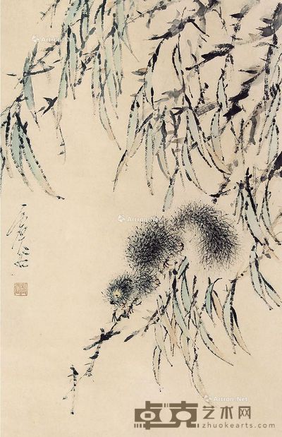 虚谷 松鼠 60×39cm